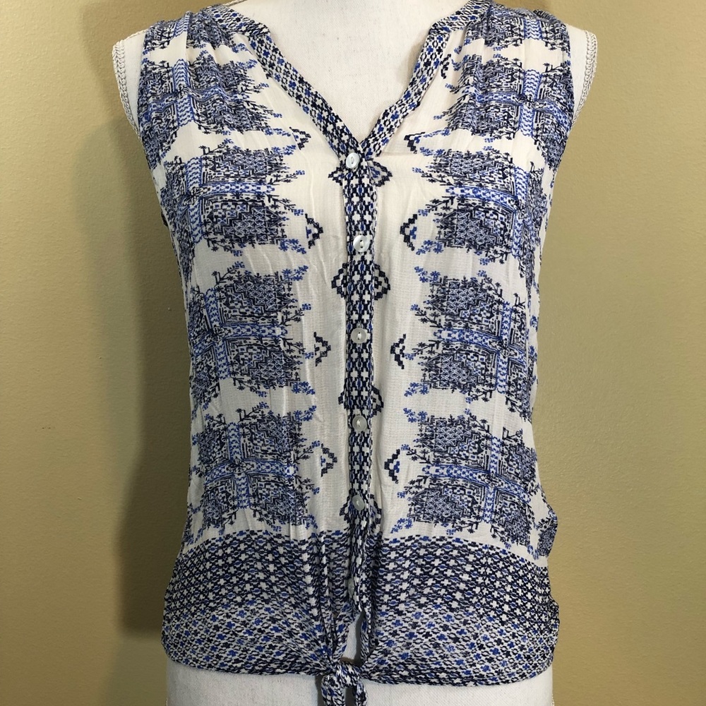 Lucky brand boho tank top with front tie